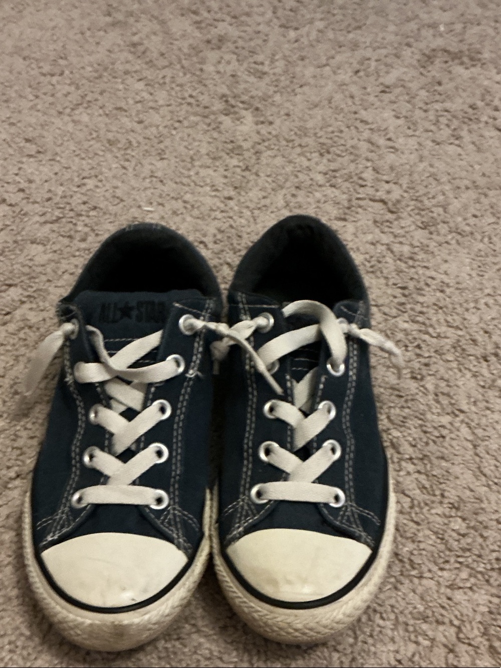 Converse Kids Dark Blue Low-Top Sneakers with White Accents